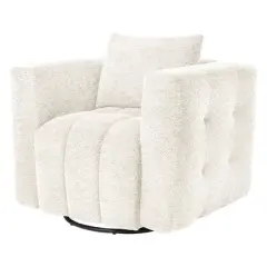 Hyleory Wooden Frame Swivel Chair with Soft Fabric Upholstery, 360&deg; Rotation, Comfortable Ergonomic Design for Living Room and Office Seating