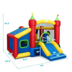 Costway  6-in-1 Inflatable Bounce House Bouncy Castle Blow up Toddler Bouncy House for Kids Indoor Outdoor w/480 Blower