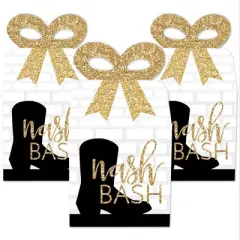 Big Dot of Happiness Nash Bash - Square Favor Gift Boxes - Nashville Bachelorette Party Bow Boxes - Set of 12