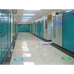 Flipside Products Keep Hands Off Face Anti-Slip Floor Sticker, Cyan, 11", Pack of 5