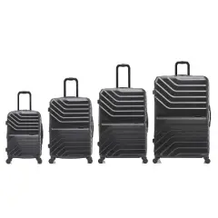 InUSA Aurum Lightweight Hardside Spinner 4pc Luggage Set - Black