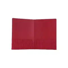 JAM Paper Corrugated Two-Pocket Fluted Folders Red 87500D