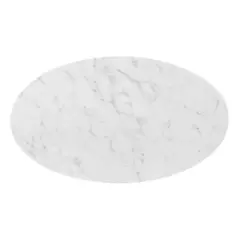 48" Tupelo Oval Artificial Marble Dining Table Gold White - Modway