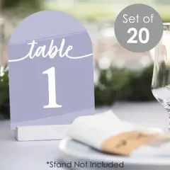 Big Dot of Happiness Purple Elegantly Simple - Wedding Receptions, Parties or Events Double-Sided 5 x 7 inches Cards - Table Numbers - 1-20