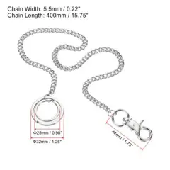 Unique Bargains Nickel Plated Metal Wallet Jeans Belt Handbag Keyring Clasp Chains