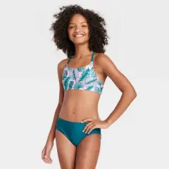 Girls' 3pc Miami Tropics with Front Twist Rash Guard Swimwear Set - art class&trade;