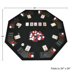 Toy Time Folding Table Top 300 Chip Travel Poker Game Set With Carrying Case
