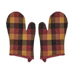 Heritage Farms Primitive Check Oven Mitt Set of 2