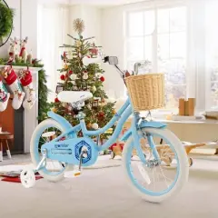 Prorider 16" Kid&rsquo;s Bike with Training Wheels Adjustable Handlebar Seat Handbrake Blue/Green/Pink