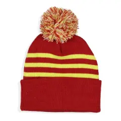 DC Comics The Flash Chrome Weld Jacquard Logo Cuff Pom Beanie Hat Red