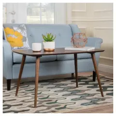 Jazzman High Coffee Table - Walnut - Christopher Knight Home: Rubberwood & MDF, 4-Leg Base, 22.05" Height