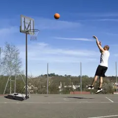 VEVOR Basketball Hoop, 4-10 ft Adjustable Height Portable Backboard System, 44 inch Basketball Hoop & Goal, Kids & Adults Basketball Set with Wheels