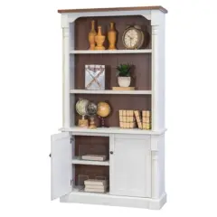 78" Durham 3 Shelf Bookcase with Lower Doors White - Martin Furniture