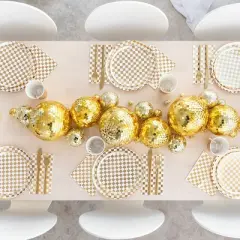 Jollity & Co. - Check It! Gold Clash Guest Napkins - Pack of 16 Paper Napkins