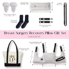 Rise up and Recover Mastectomy Pillow Gift Set Breast Reduction Recovery Supplies Cancer Surgery Gifts for Women Get Well Must Have Items