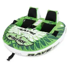 RAVE Sports Ripper 2 Rider Inflatable Boat Towable Water Float + RAVE Sports Warrior II 2 Rider Inflatable Boat Towable Water Float