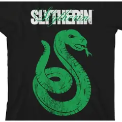 Harry Potter Slytherin Grunge Effect Black T-Shirt Toddler Boy to Youth Boy
