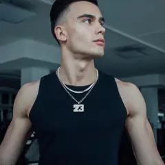 Number Necklace for Boys Athlete Kids Number Chain Layered Necklace for Men Stainless Steel Baseball Football Basketball Necklaces for Boys Gifts