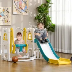 Dexmalle 6 in 1 Toddler Slide and Swing Set