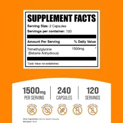 BulkSupplements Betaine Anhydrous (TMG) Capsules