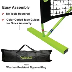 Xcello Sports Portable Pickleball Net System with Carry Bag
