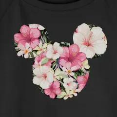 Junior's Mickey & Friends Pink Floral Logo Sweatshirt