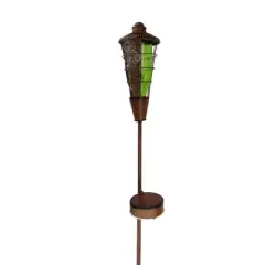 Northlight 38.5" Prelit Water Vapor LED Flame Outdoor Patio Torch - Green/Brown