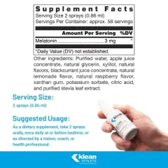 Klean Athlete Klean Melatonin - Sleep Supplement to Support Healthy Sleep-Wake Cycles -Raspberry Lemonade Flavor - 1.7 Ounces Liquid Spray