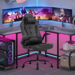 FDW PC Gaming Chair Office Chair Desk Chair with Lumbar Support Flip Up Arms Headrest