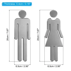 Unique Bargains Self-Adhesive Decor Office Business Men Women Restroom Sign 1 Pair