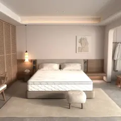 DSVIMOY Mattress Hybrid Gel Memory Foam with Pocket Coils for Cooling and Comfort, White, 41"*18"*18"