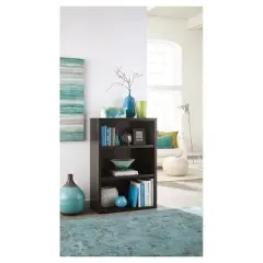 44.28" 3 Shelf Bookshelf Black/Walnut - ClosetMaid