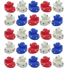 4E's Novelty 24 Pack Patriotic Rubber Ducks, 2" Jeep Ducks for Ducking, 4th of July Party Favors