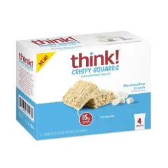 think! Marshmallow Crunch High Protein Crispy Squares - 15g Protein - 1.48oz/4ct