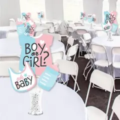 Big Dot of Happiness Baby Gender Reveal - Team Boy or Girl Party Centerpiece Sticks - Showstopper Table Toppers - 35 Pieces