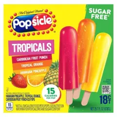Popsicle Sugar Free Tropicals Ice Pops - 18pk/29.7 fl oz