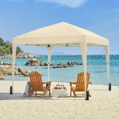 Yaheetech 10x10ft Pop-up Canopy with Sandbags and Wheeled Carry Bag