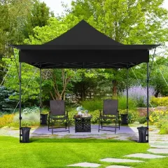 Yaheetech Portable 10 X 10 ft. Pop-up Canopy Tent with 3 Sidewalls and Adjustable Awning
