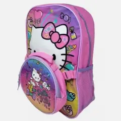 Hello Kitty 16" Shoulder Backpack with Lunch Bag