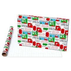 American Greetings 30" 25 sq ft White Kraft Peanuts Comic Strip And Handwritten Note Gift Wrap