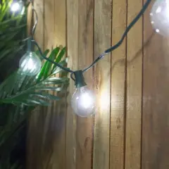 Northlight 10ct Pure White LED G50 Globe Patio Lights, 10ft Green Wire