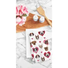 C&F Home Valentine's Day Puppy Dog Love Flour Sack Kitchen Dishtowel