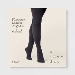 Women's Ribbed Fleece Lined Tights - A New Day&trade;