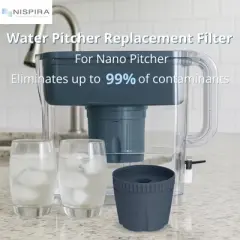 Nispira Water Pitcher Filter Replacement For Epic Nano Pitcher Removes Chlorine, Lead, Odor and More 150 Gallon, 1 Pack