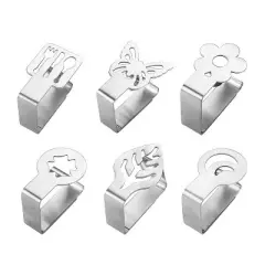 4 PCS Stainless Steel Tablecloth Clip Graphics Tablecloth Clip High-Elastic Moving Fixing Clip(Butterfly)