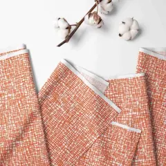 Bacati - Orange Texture Print 100 percent Cotton Universal Baby US Standard Crib or Toddler Bed Fitted Sheet