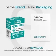 SuperSmart Probio Forte 8 Billion CFU per Day - Daily Probiotics Supplement for Women & Men | Non-GMO & Gluten-Free - 60 Delayed Release Capsules