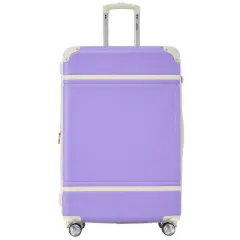 3-pieces Hardshell Luggage 20"+28" Luggages And Cosmetic Case Spinner Suitcase With TSA Lock Lightweight Set For Women Travel Storage Purple
