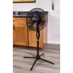 Comfort Zone 16" Oscillating Stand Fan with Remote Black