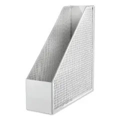 Artistic Urban Collection Punched Metal Magazine File, 3 1/2 x 10 x 11 1/2, White: Steel Magazine Holder & Organizer